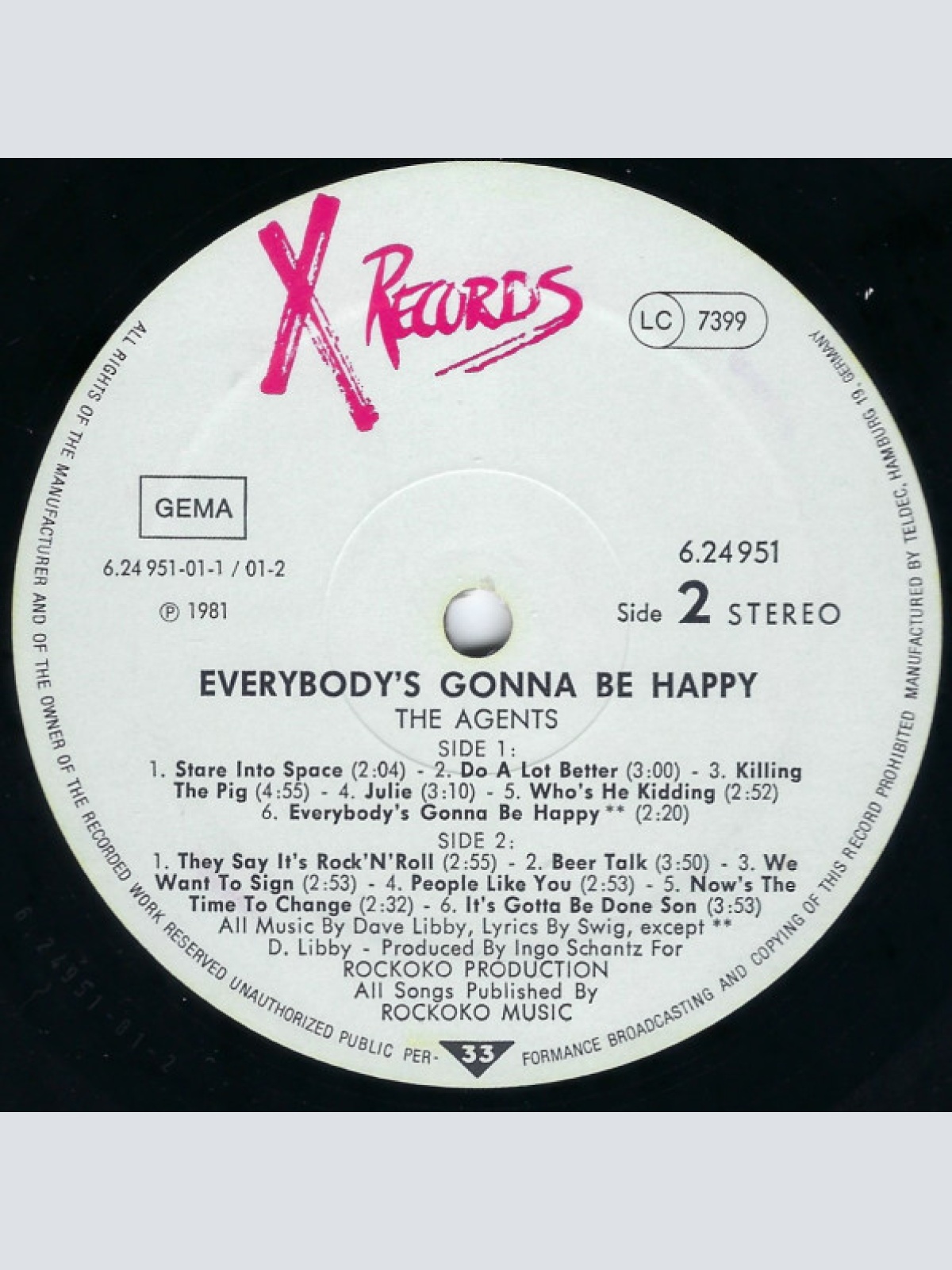 Vinyl / The Agents (4) - Everybody's Gonna Be Happy