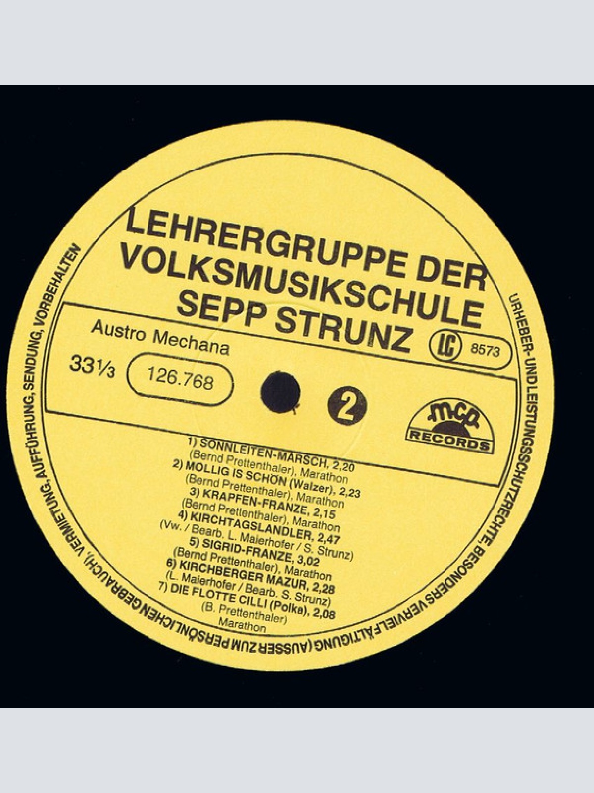 Vinyl / Lehrergruppe Der Volksmusik-Schule Sepp Strunz - Echte Volksmusik