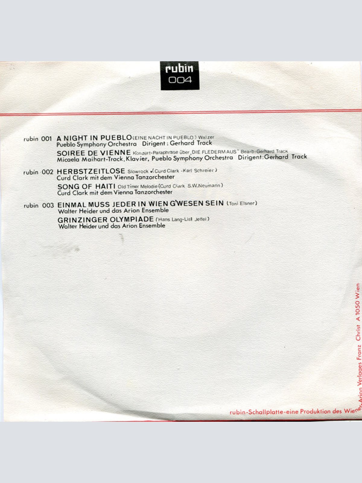 Vinyl / Walter Heider Und Das ORF Orchester Karel Krautgartner - Alle Wasser Der Erde / Jeder Tag Deines Lebens