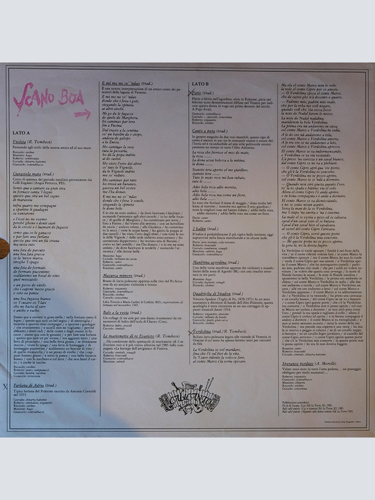 Vinyl / Calicanto - Scano Boa