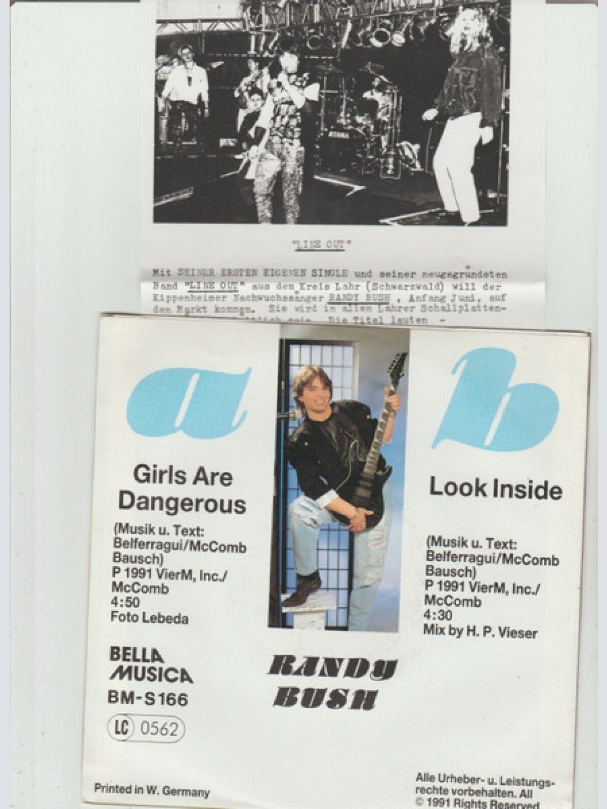 Vinyl / Randy Bush & Line Out - Girls Are Dangerous