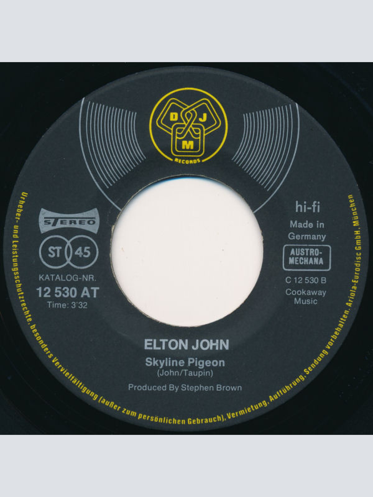 Vinyl / Elton John - Daniel / Skyline Pigeon