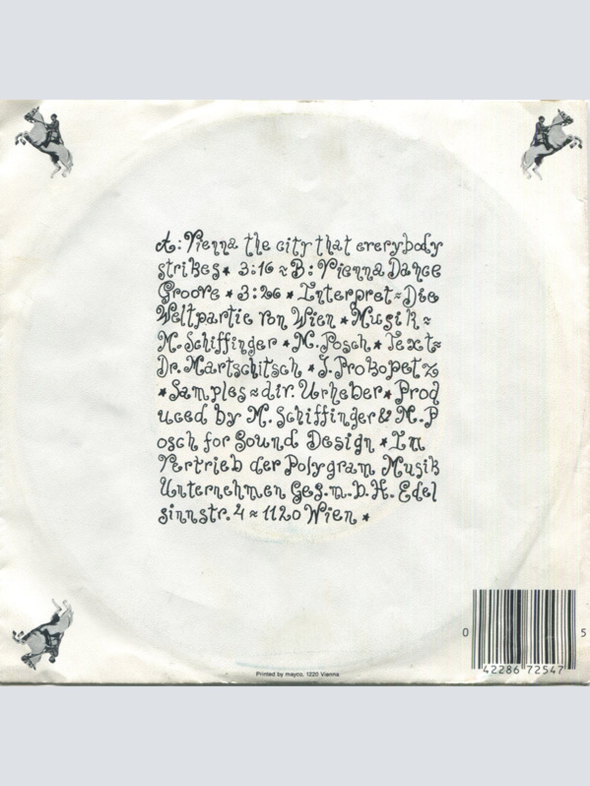 Vinyl / Die Weltpartie Von Wien - Vienna, The City That Everybody Strikes / Vienna Dance Groove