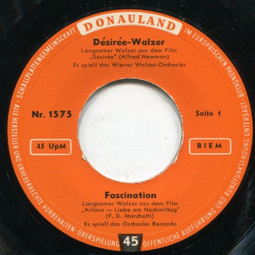 Vinyl / Wiener Walzer-Orchester / Orchester Renardo / Orchester Carrolan - Désirée-Walzer / Fascination / Only You / Der Vagabund Und Das Kind