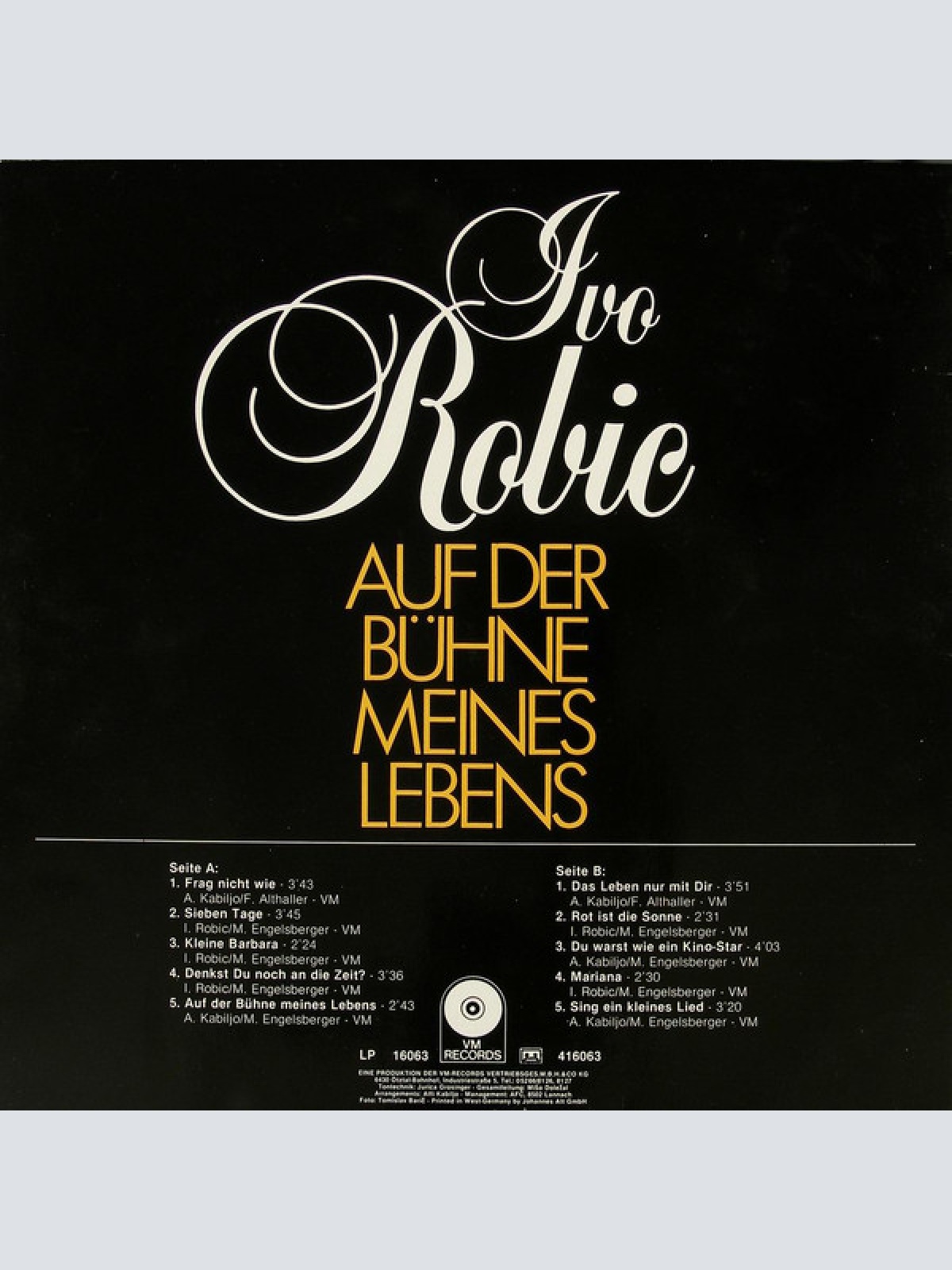 Vinyl / Ivo Robic* - Auf Der Bühne Meines Lebens