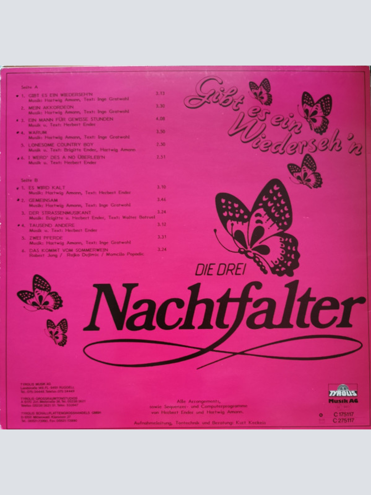 Vinyl / Die Drei Nachtfalter - Gibt Es Ein Wiederseh'n