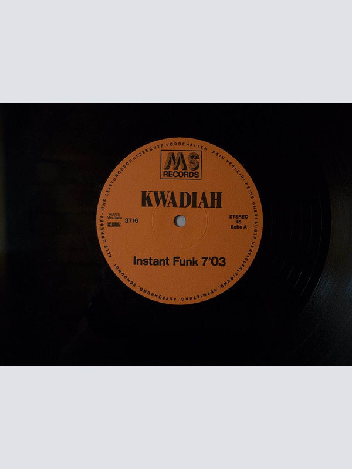 Vinyl / Kwadiah - Instant Funk