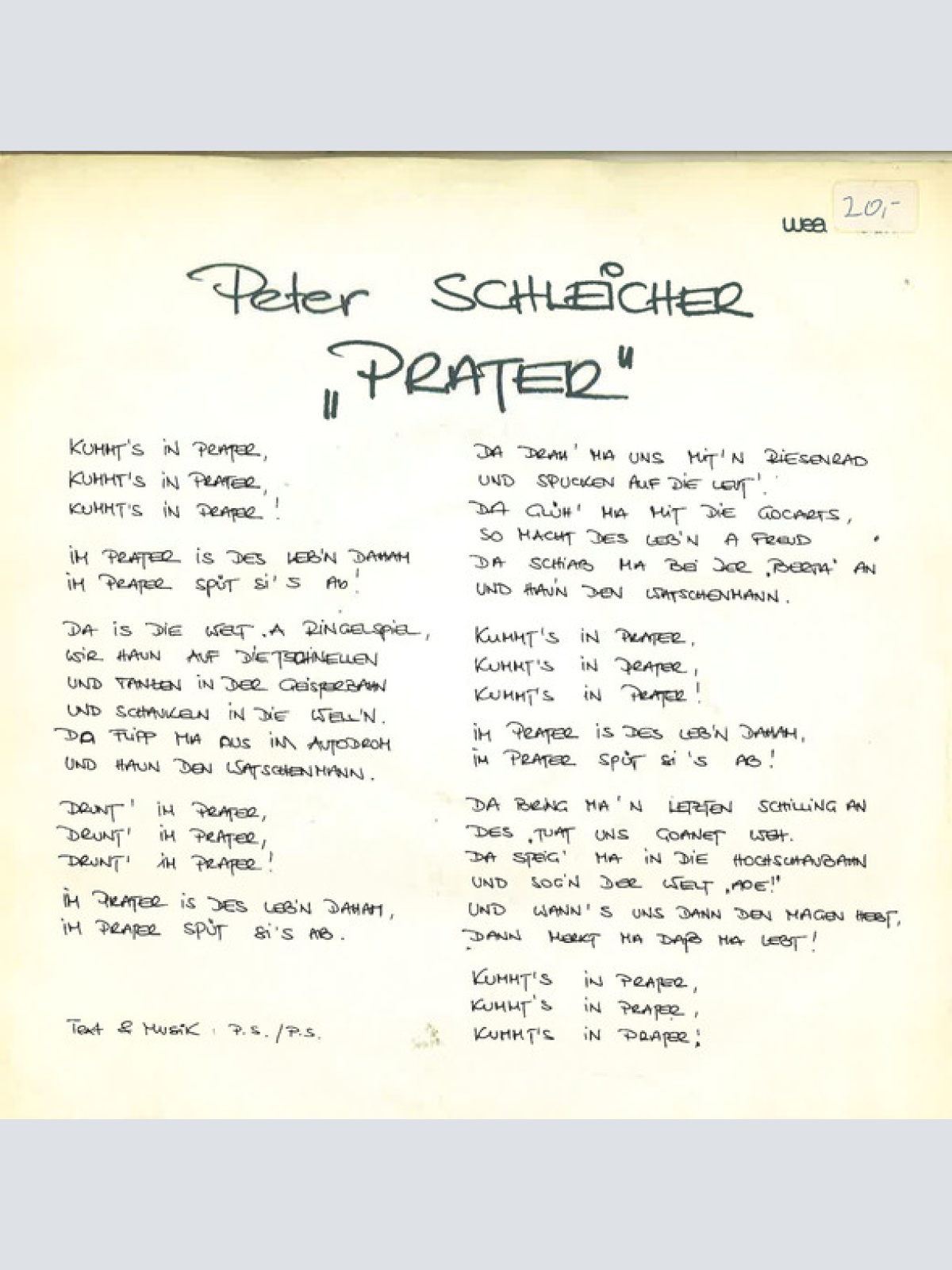 Vinyl / Peter Schleicher - Prater