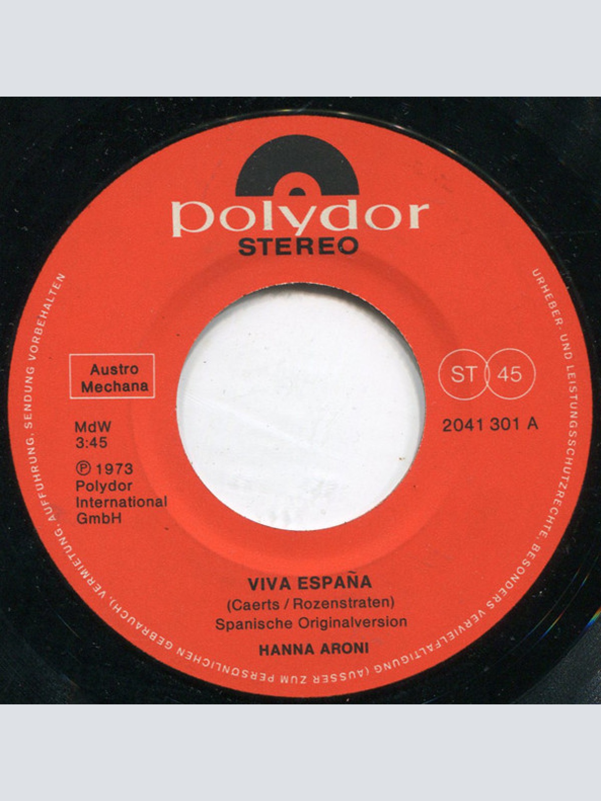 Vinyl / Hanna Aroni - Viva España