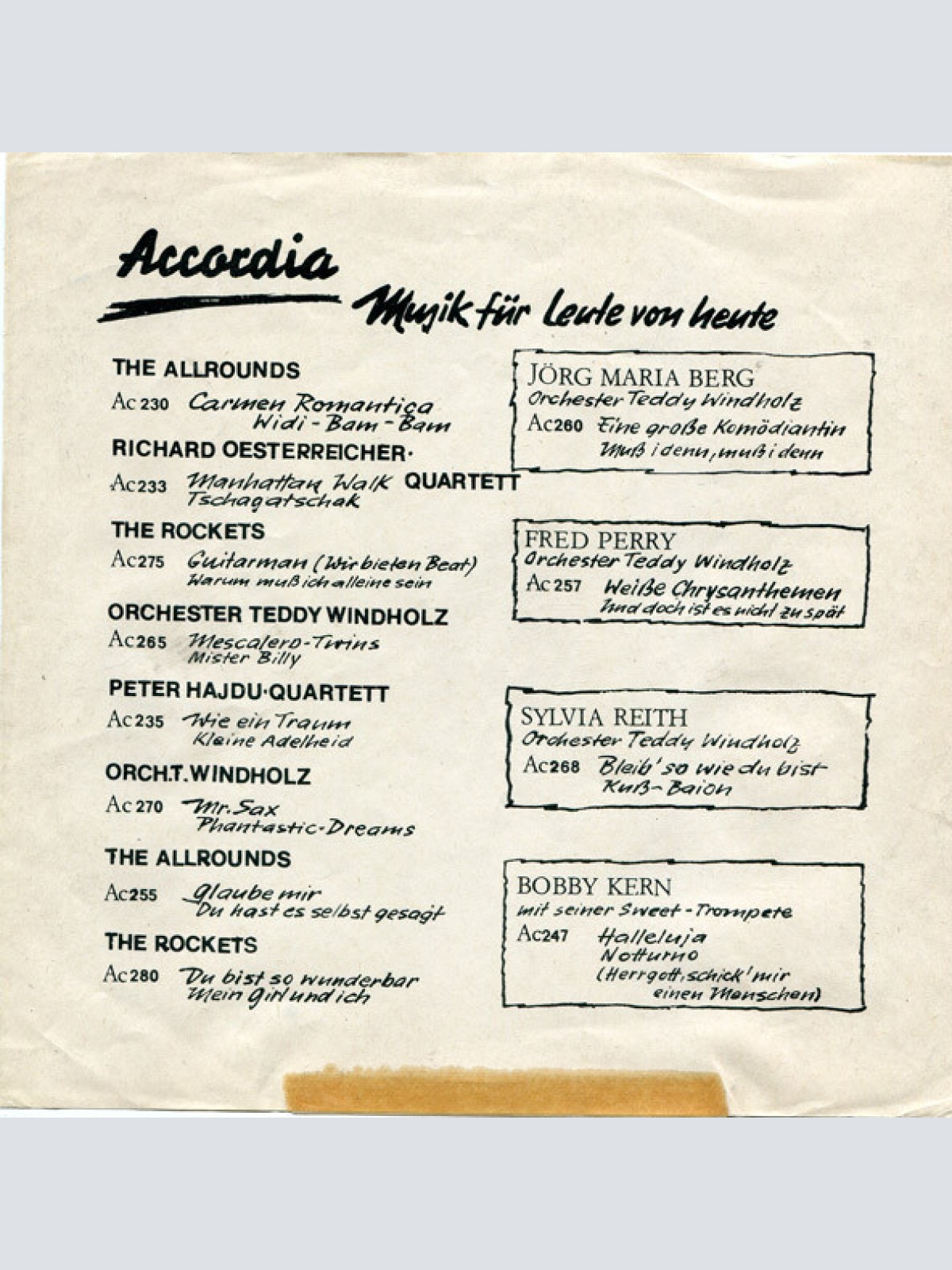 Vinyl / The Allrounds - Please Mr. Silvermoon / Warum Kleine Madonna