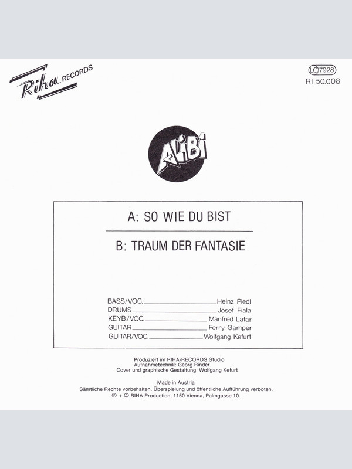 Vinyl / Alibi (39) - So Wie Du Bist / Traum Der Fantasie