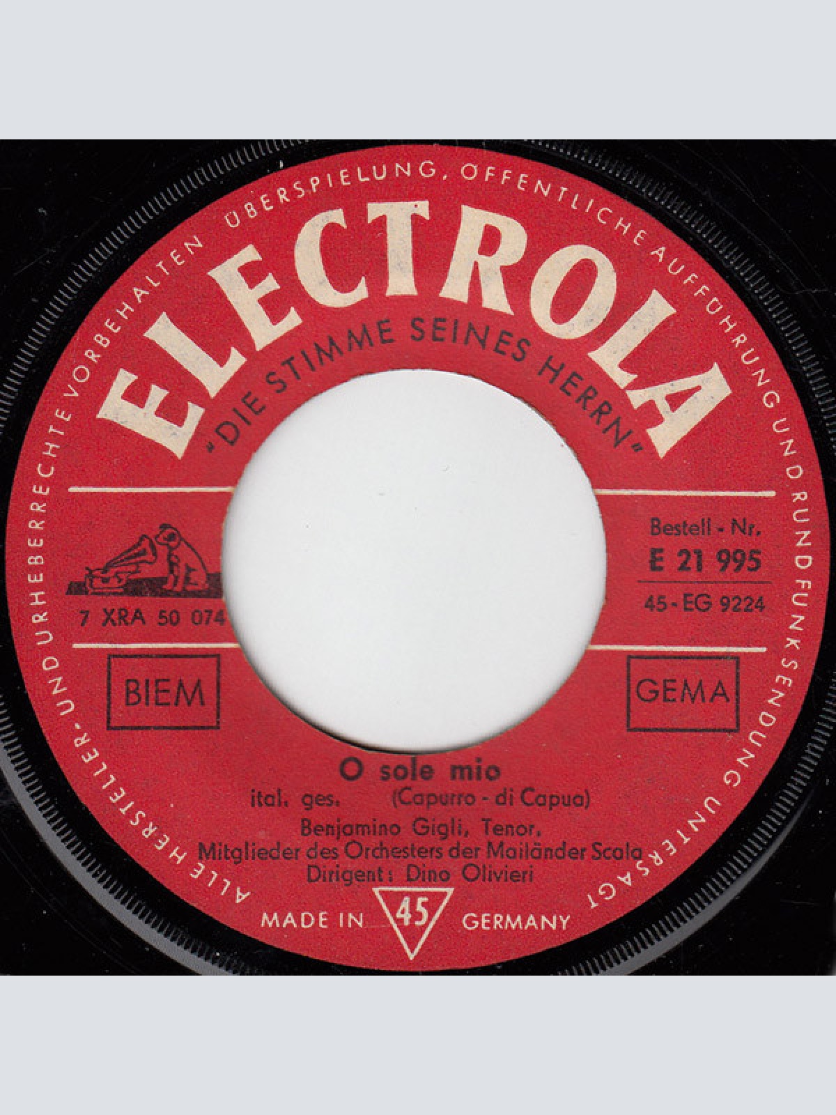 Vinyl / Benjamino Gigli* - O Sole Mio