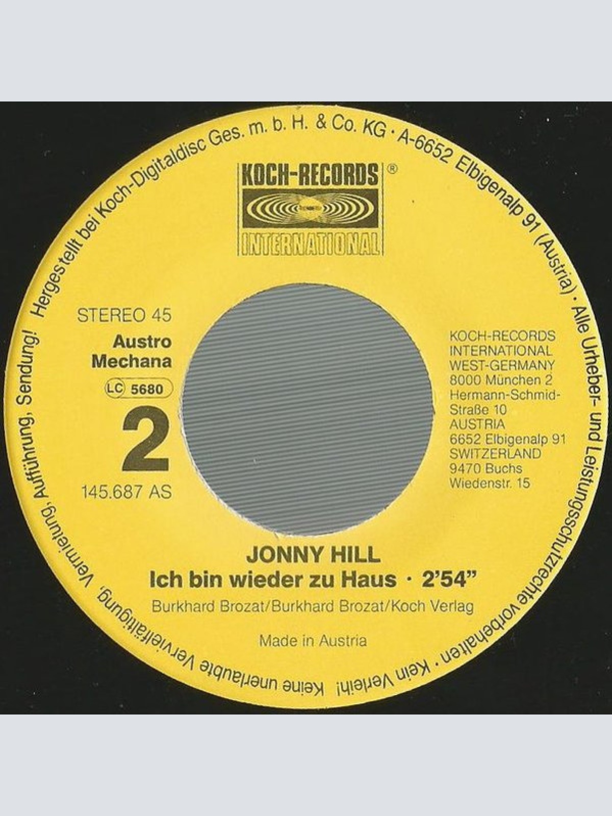 Vinyl / Jonny Hill - Ich Bin Einer So Wie Du