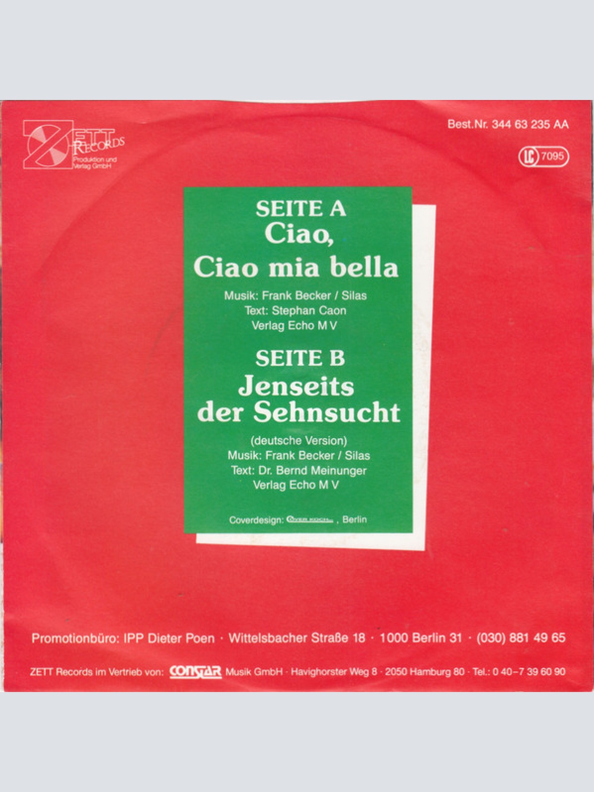 Vinyl / Caon* - Ciao, Ciao Mia Bella