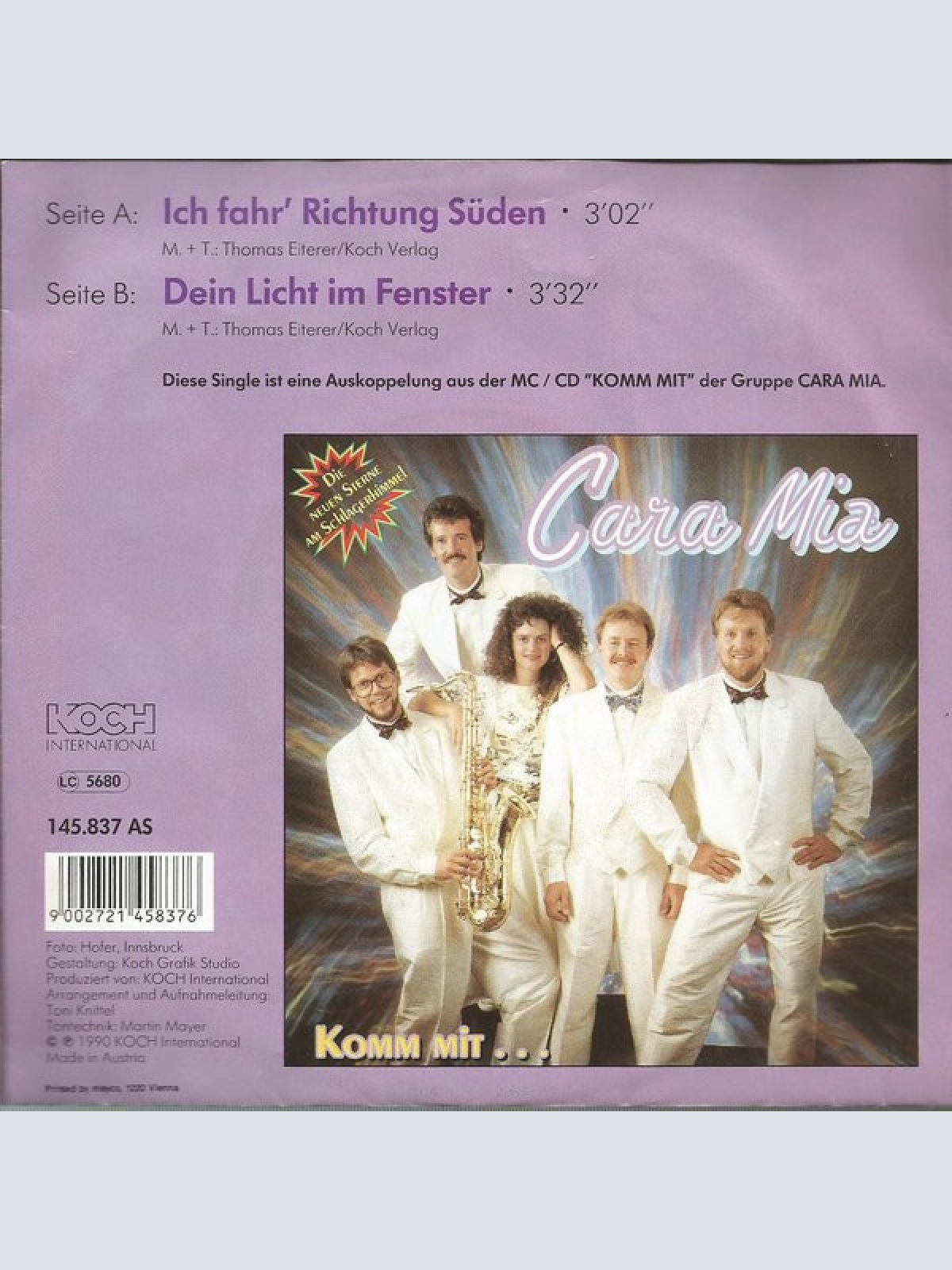 Vinyl / Cara Mia - Ich Fahr' Richtung Süden