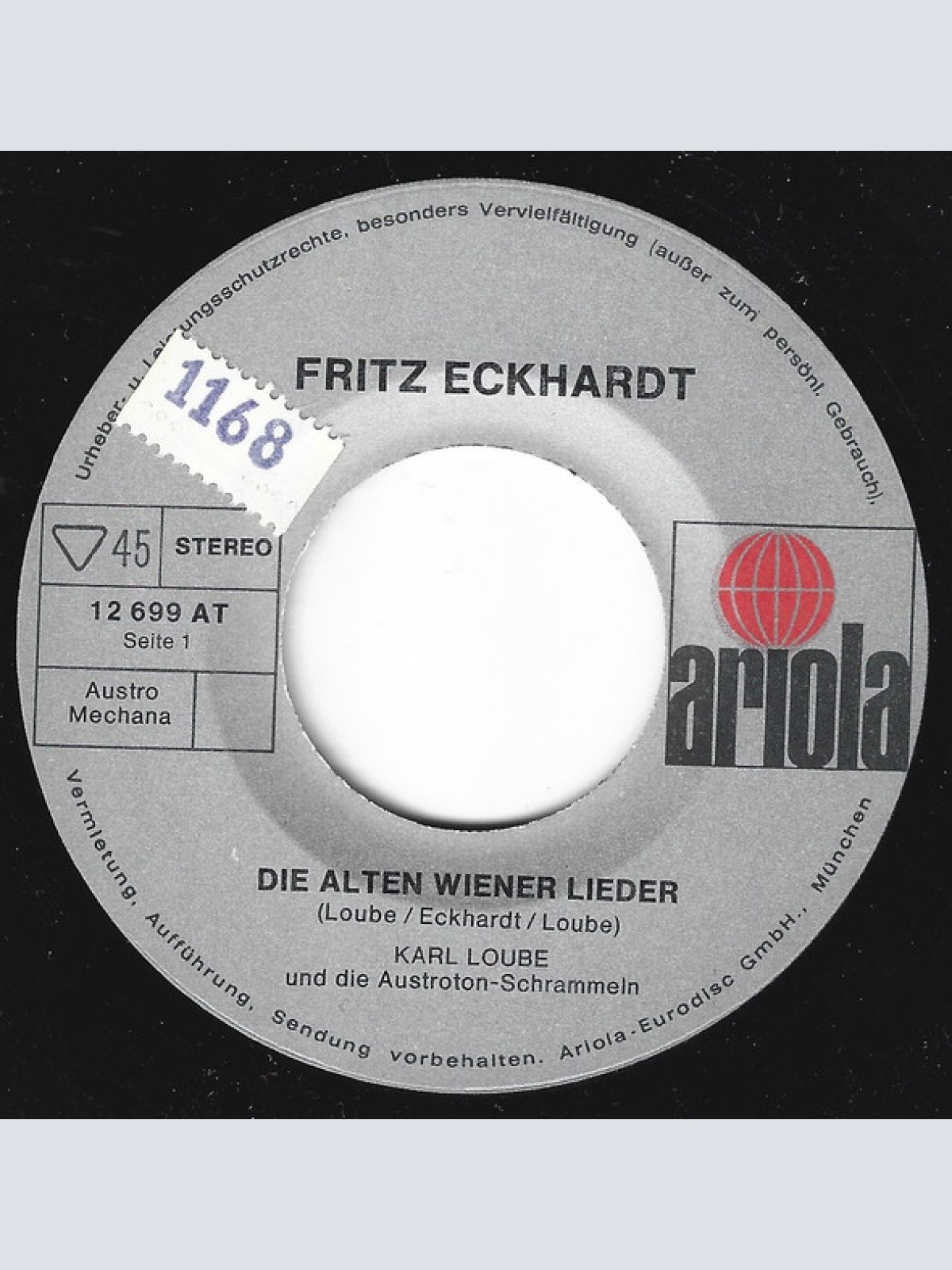 Vinyl / Fritz Eckhardt - Die Alten Wiener Lieder / Die Pospischil-Polka
