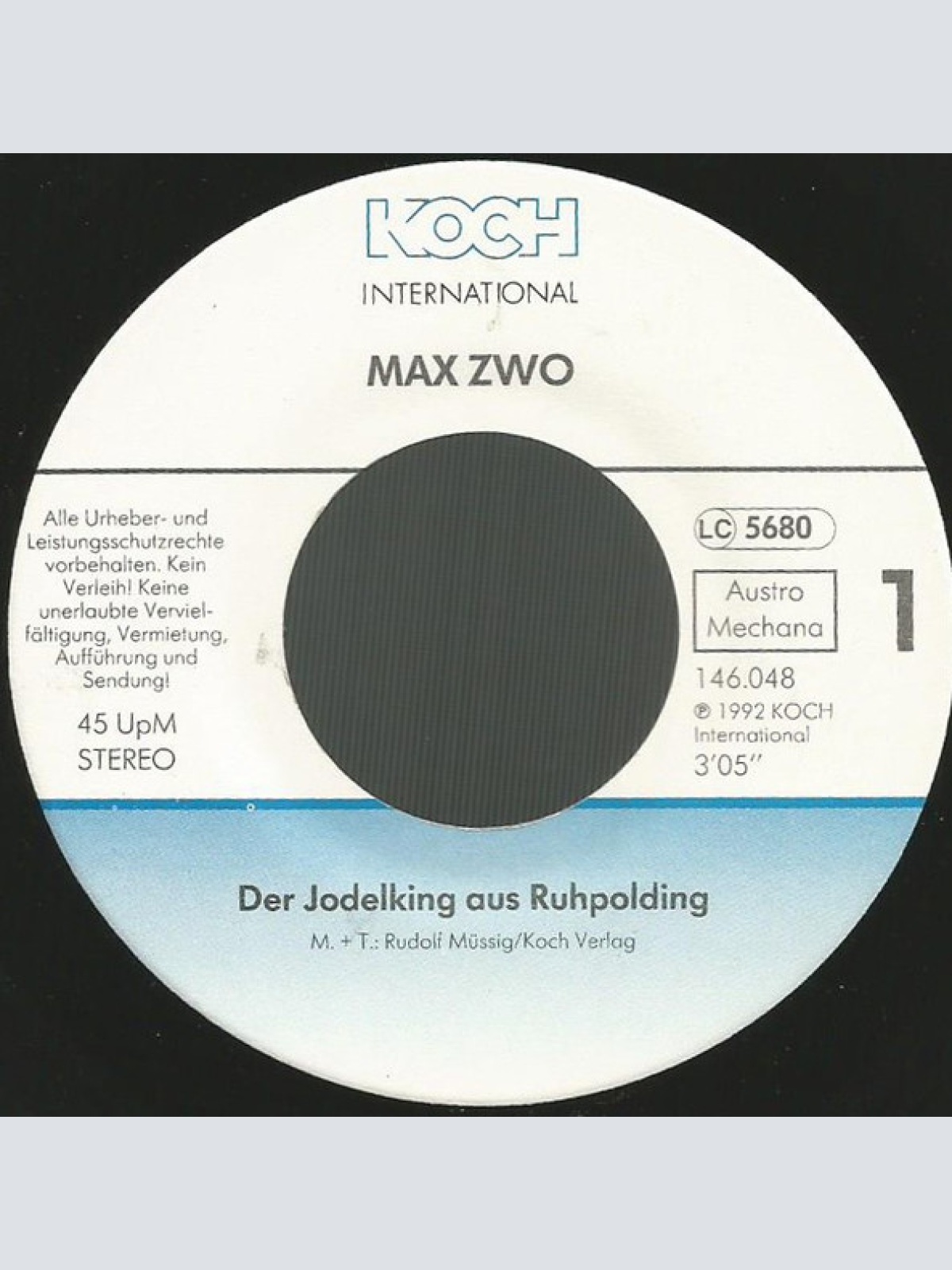 Vinyl / Max Zwo - Der Jodelking Aus Ruhpolding