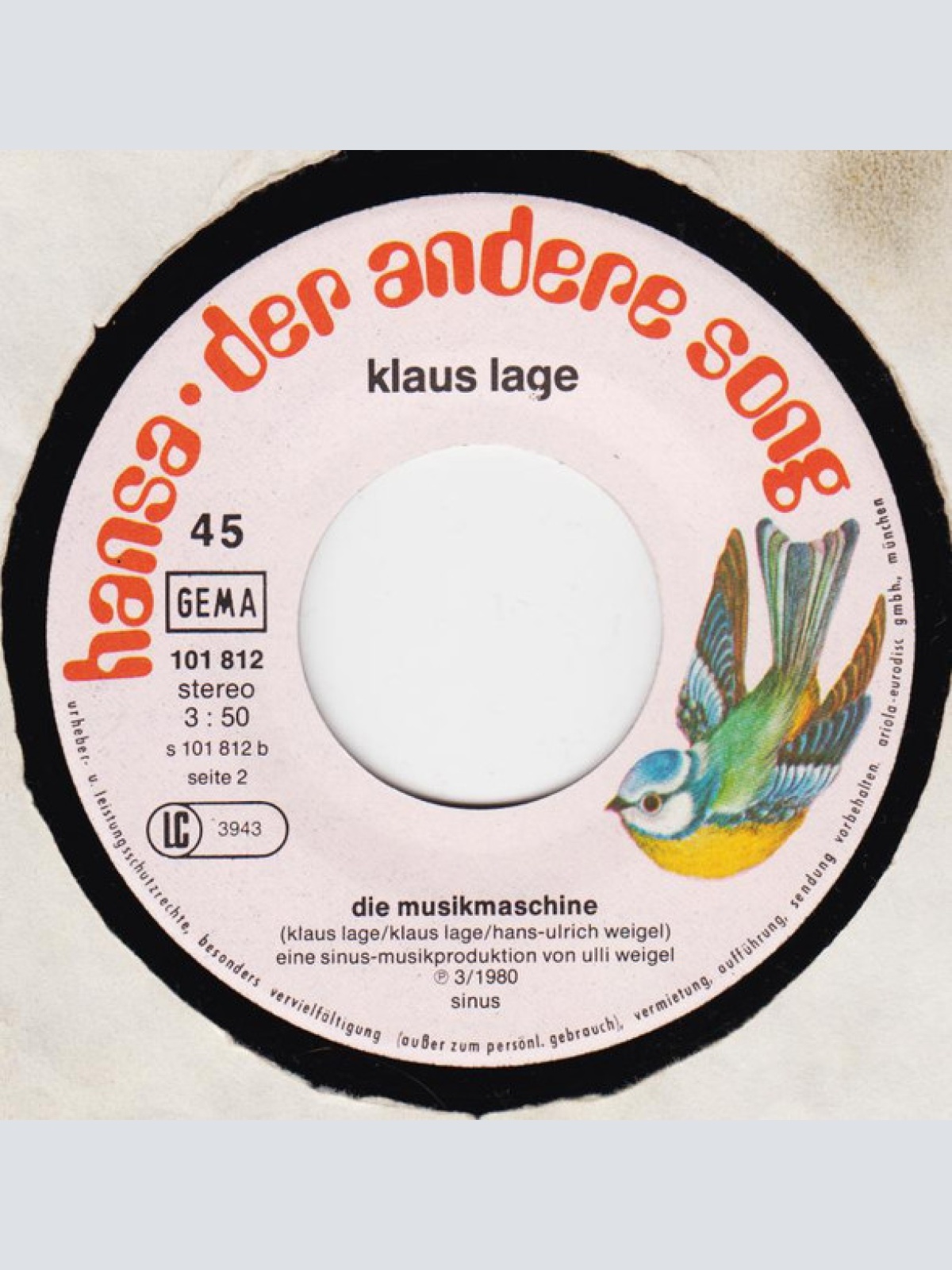 Vinyl / Klaus Lage - Ich Bleib Diesen Sommer Zu Haus