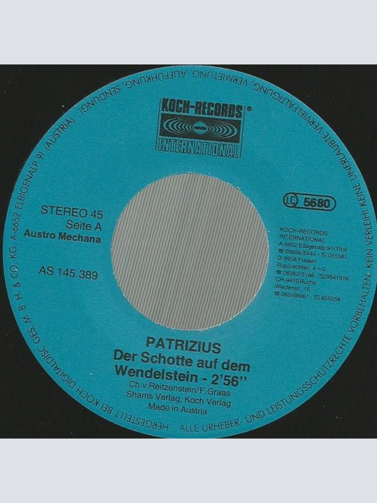Vinyl / Patrizius - Der Schotte Auf Dem Wendelstein
