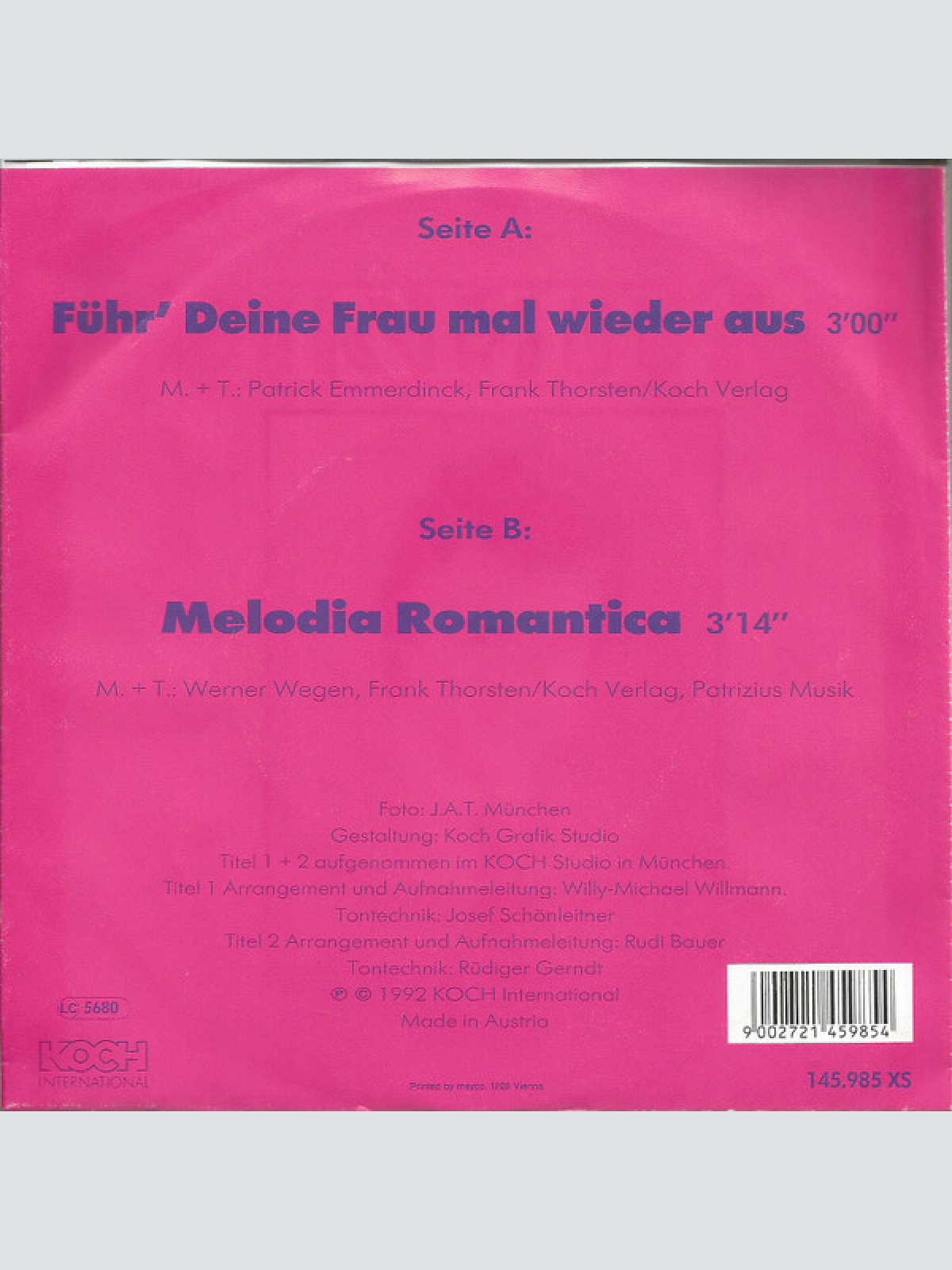 Vinyl / Patrizius - Führ' Deine Frau Mal Wieder Aus