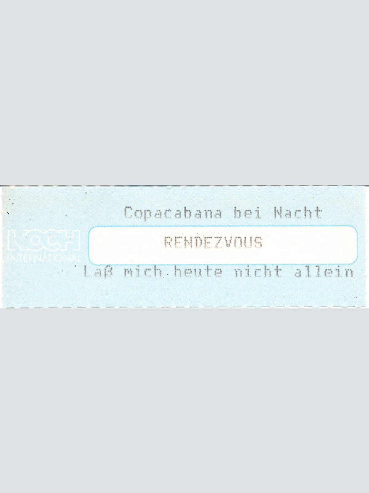 Vinyl / Rendezvous - Copacabana Bei Nacht