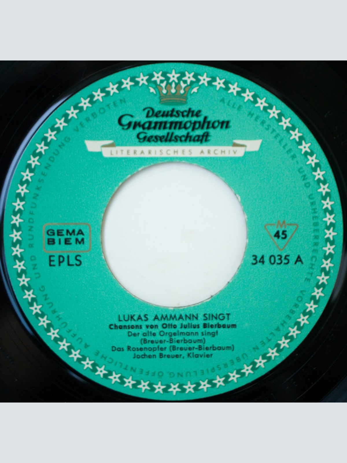 Vinyl / Lukas Ammann Singt 3 Chansons Von Otto Julius Bierbaum - Der Alte Orgelmann Singt