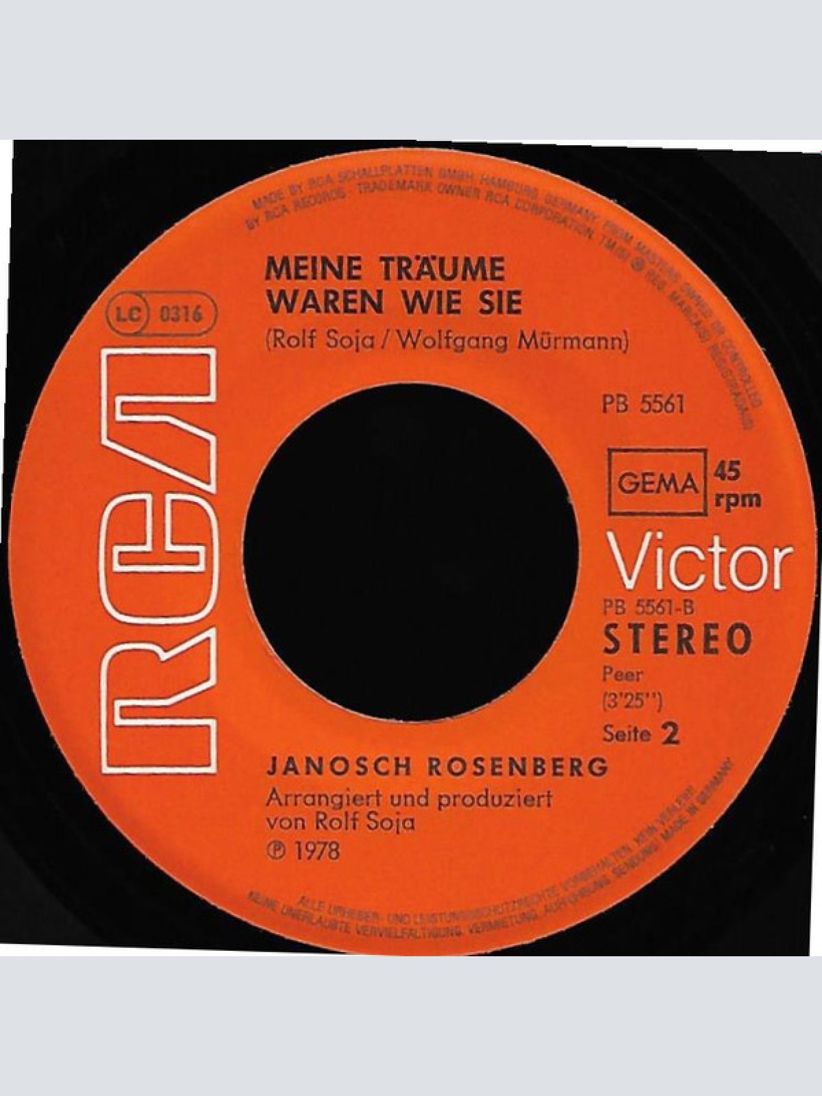 Vinyl / Janosch Rosenberg - Sandy / Meine Träume Waren Wie Sie