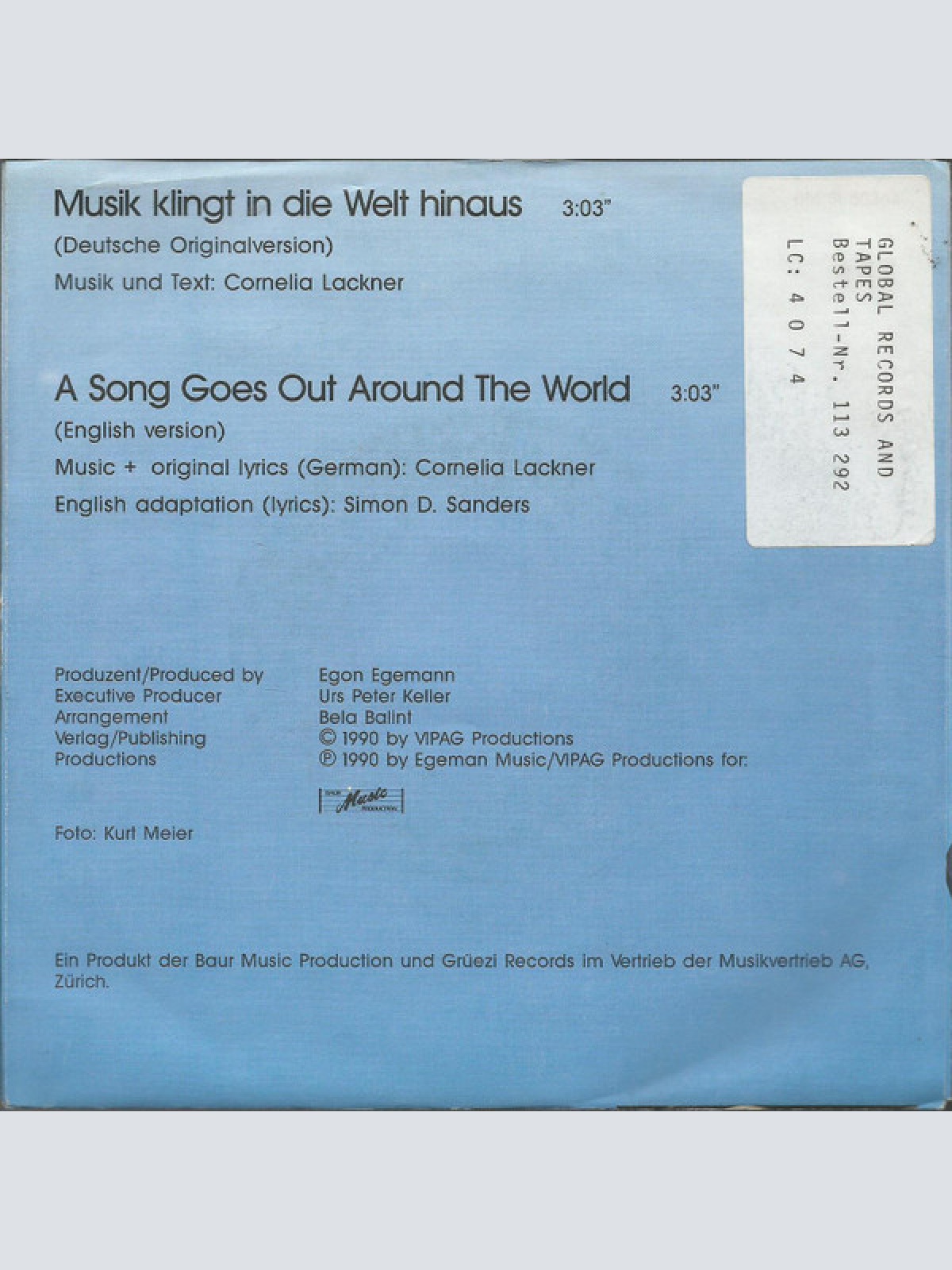 Vinyl / Egon Egemann - Musik Klingt In Die Welt Hinaus / A Song Goes Out Around The World