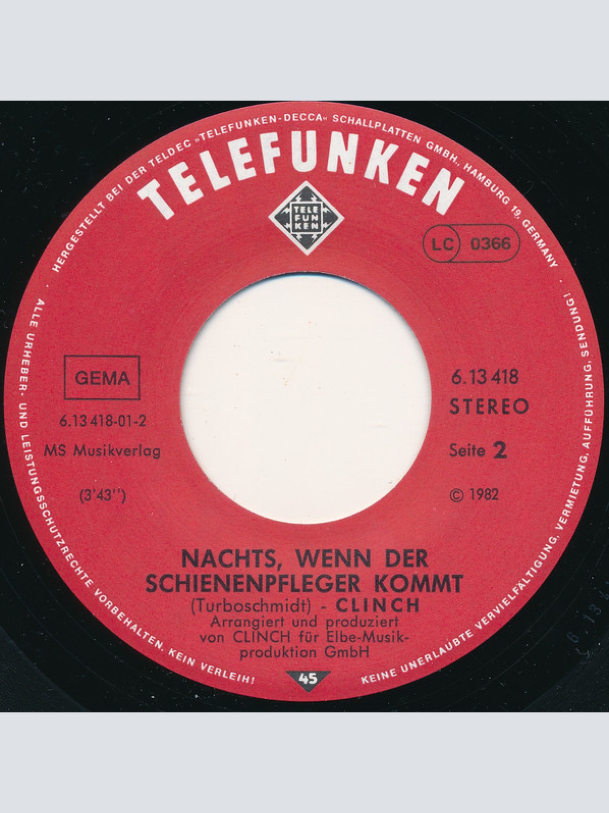 Vinyl / Clinch - Hallo Vater / Nachts, Wenn Der Schienenpfleger Kommt