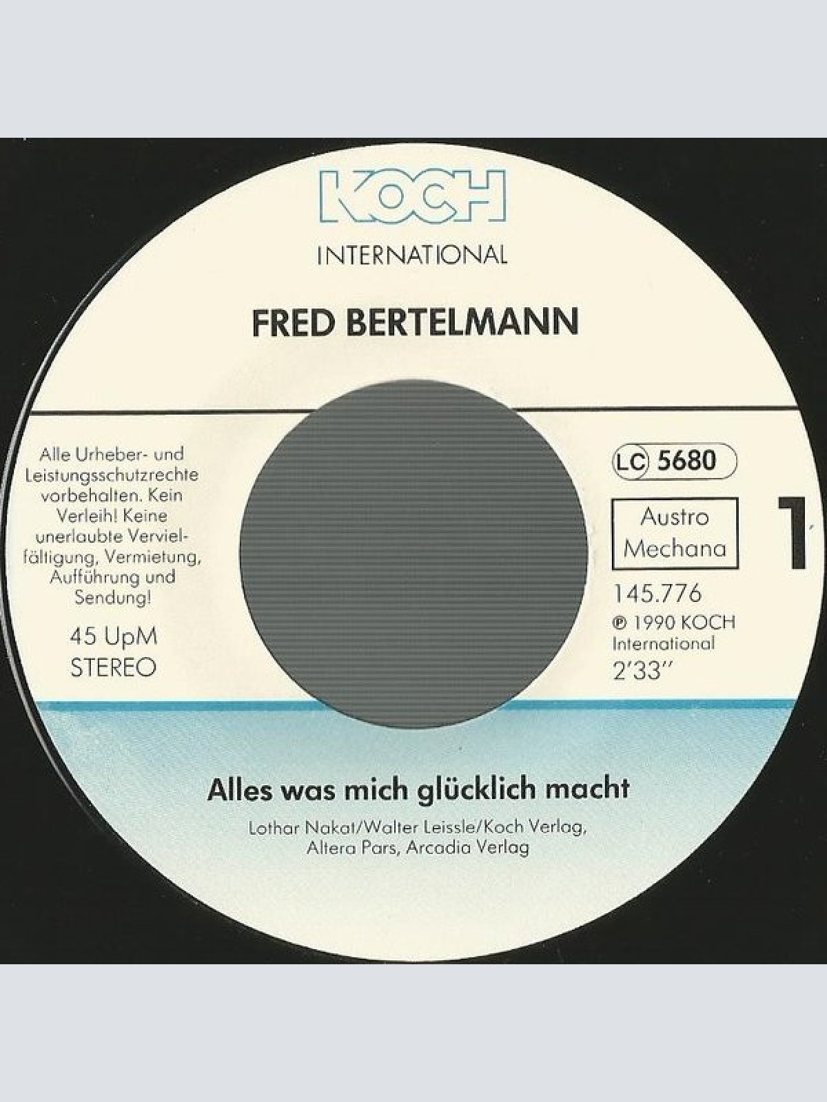 Vinyl / Fred Bertelmann - Alles Was Mich Glücklich Macht