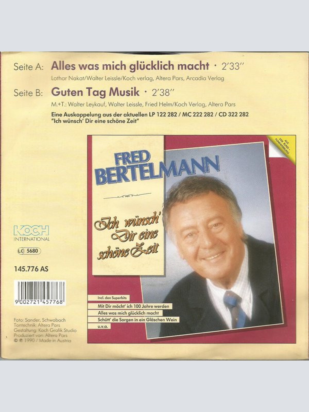 Vinyl / Fred Bertelmann - Alles Was Mich Glücklich Macht