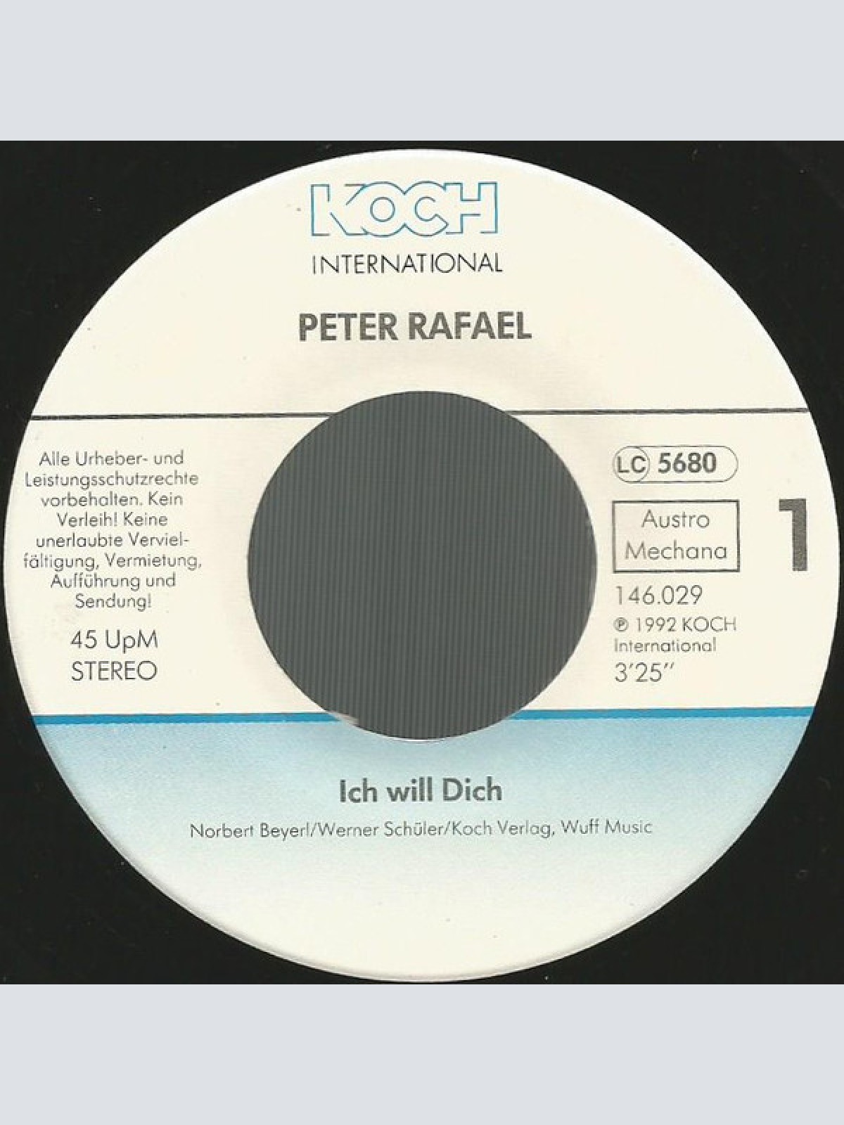 Vinyl / Peter Rafael - Ich Will Dich