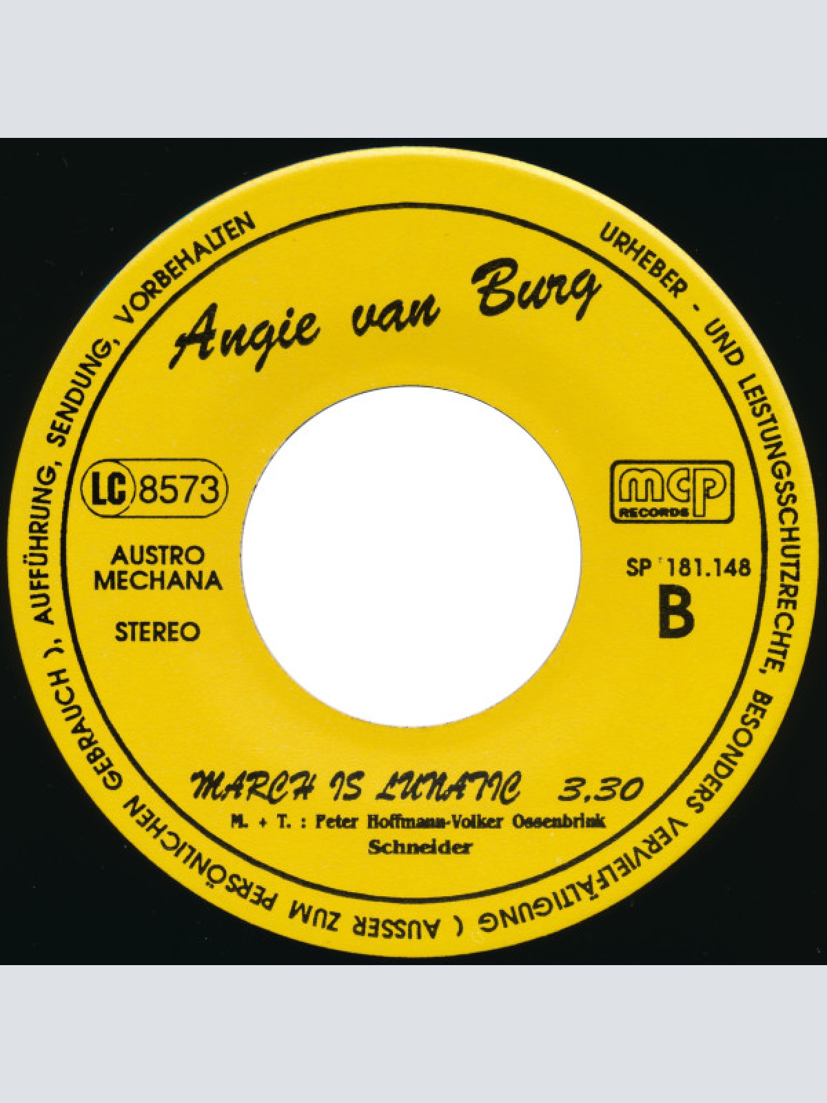 Vinyl / Angie Van Burg - Waiting / March Is Lunatic