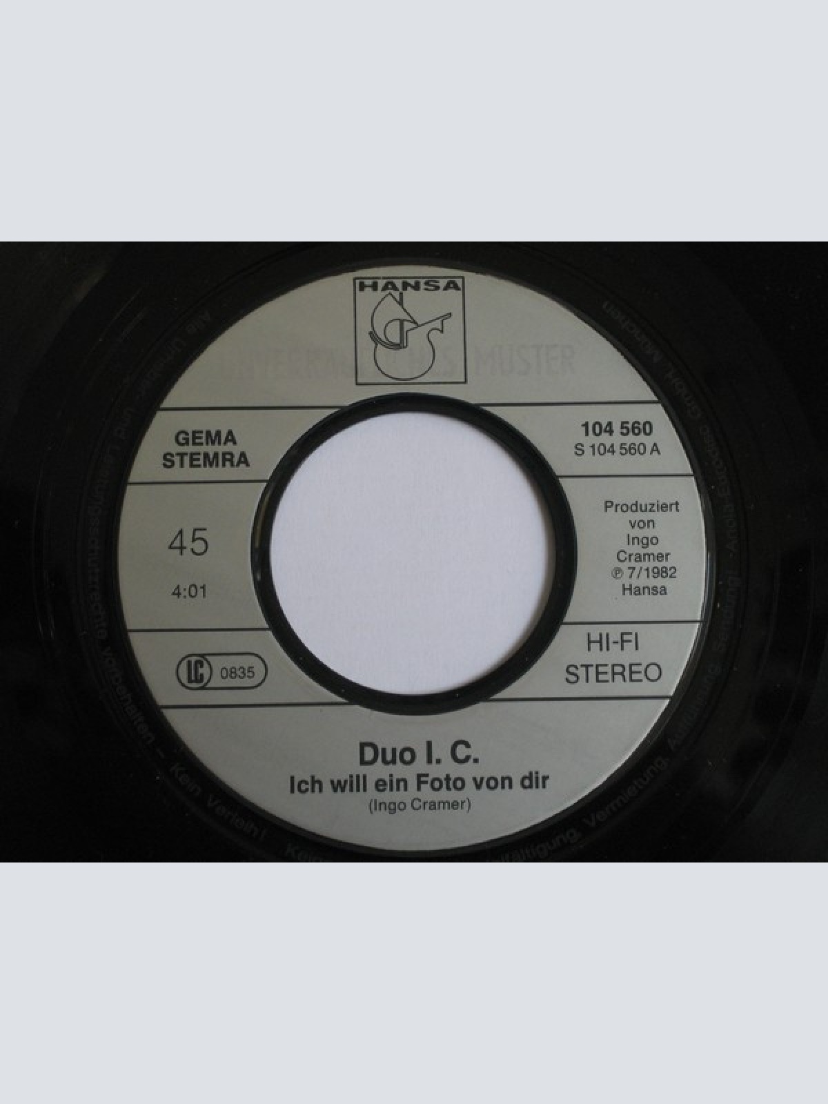 Vinyl / Duo I.C. - Ich Will Ein Foto Von Dir