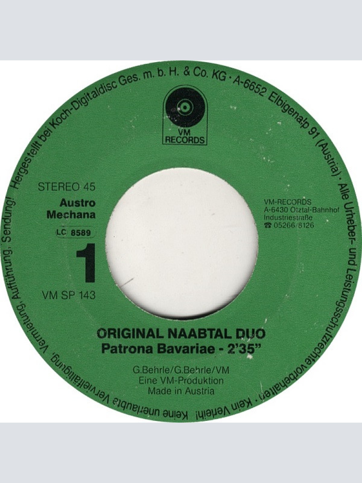 Vinyl / Original Naabtal Duo - Patrona Bavariae