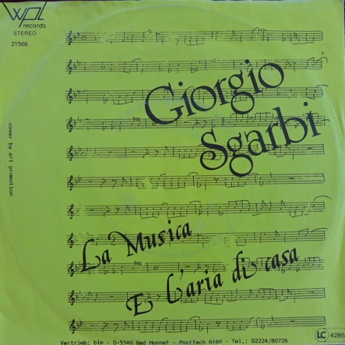Vinyl / Giorgio Sgarbi - La Musica