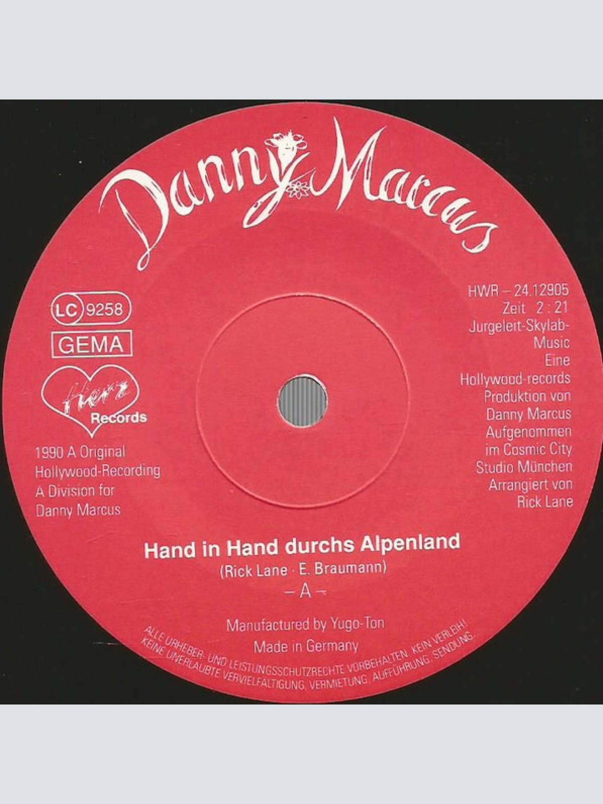 Vinyl / Danny Marcus - Hand In Hand Durchs Alpenland