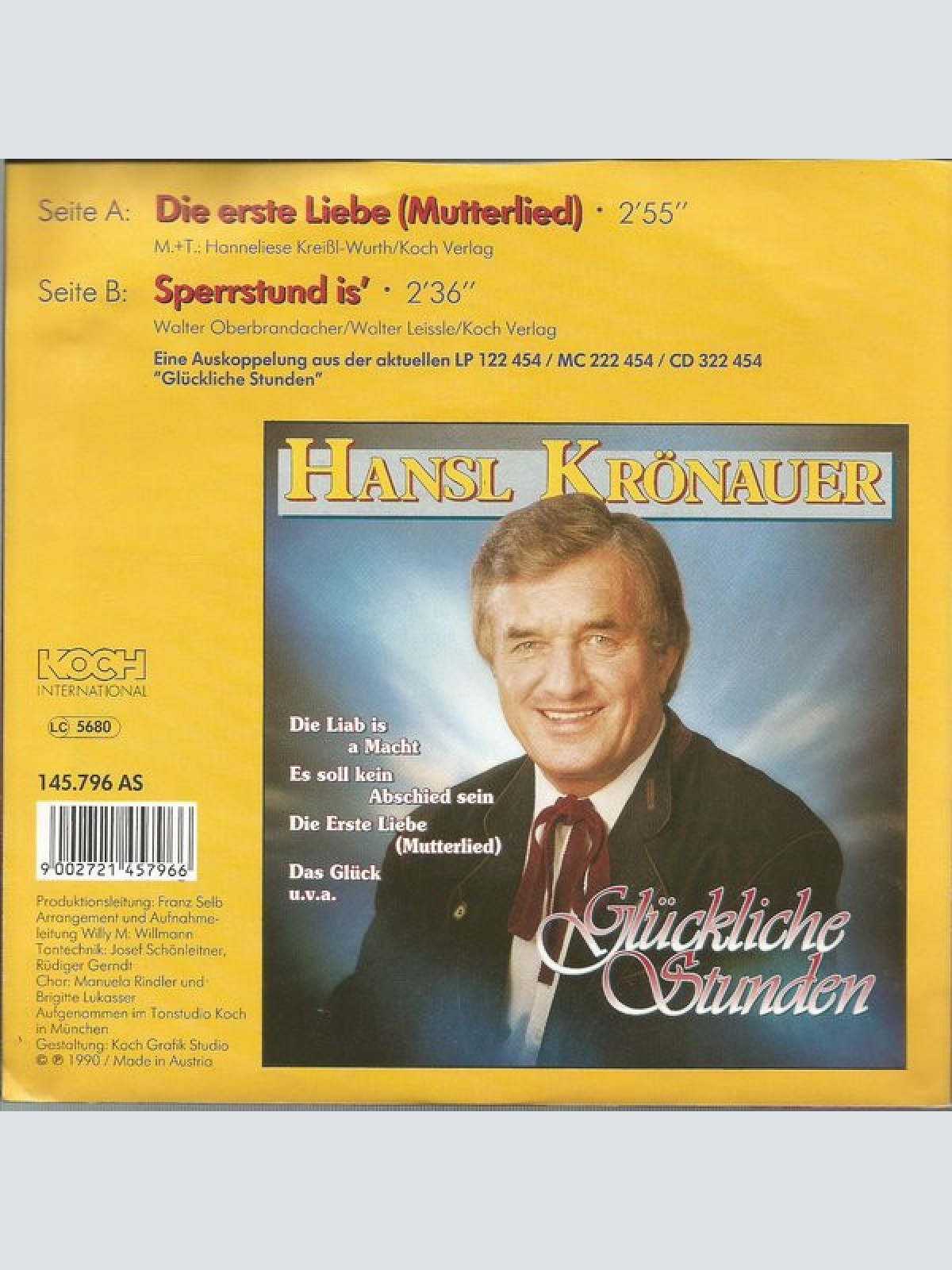 Vinyl / Hansl Krönauer - Die Erste Liebe (Mutterlied)