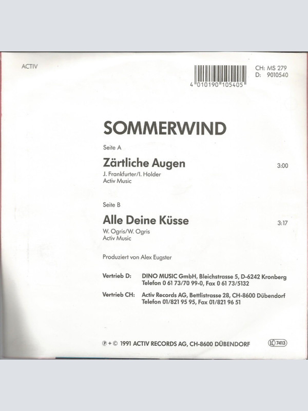 Vinyl / Sommerwind - Zärtliche Augen