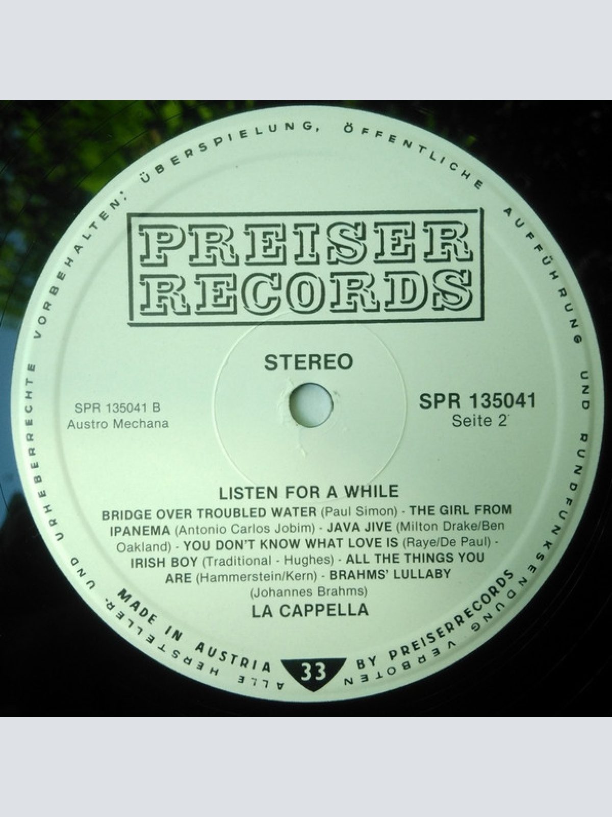 Vinyl / La Cappella - Listen For A While