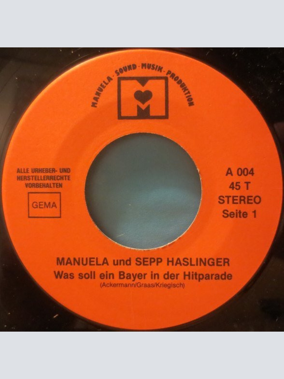Vinyl / Manuela (5) und Sepp Haslinger - Was Soll Ein Bayer In Der Hitparade