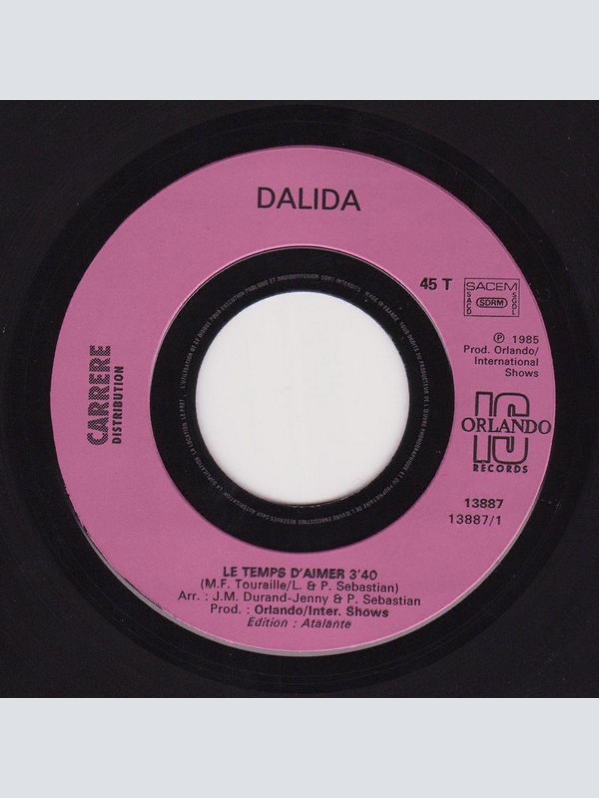 Vinyl / Dalida - Le Temps D'Aimer