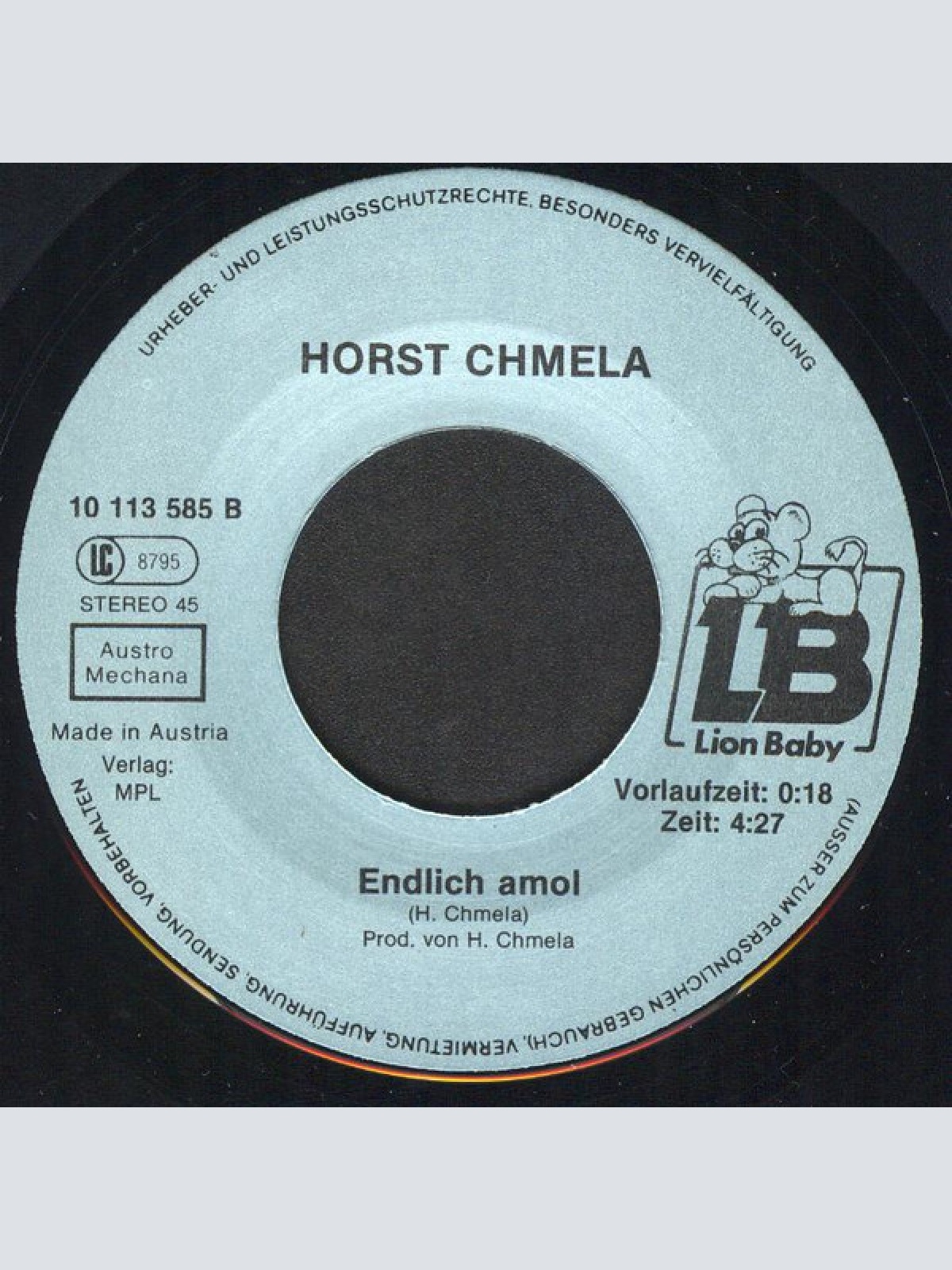 Vinyl / Horst Chmela - Schönes Mad'l