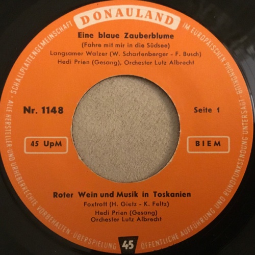 Vinyl / Kay Twins, Hedy Prien, Rudi Kreuzberger - Eine blaue Zauberblume / Roter Wein und Musik in Toskanien / Wenn / Patricia