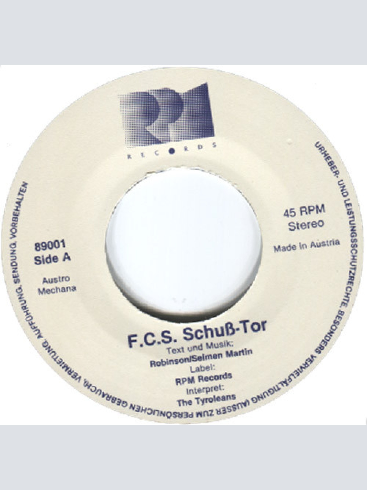 Vinyl / F.C.S.* - F.C.S. Schuß-Tor