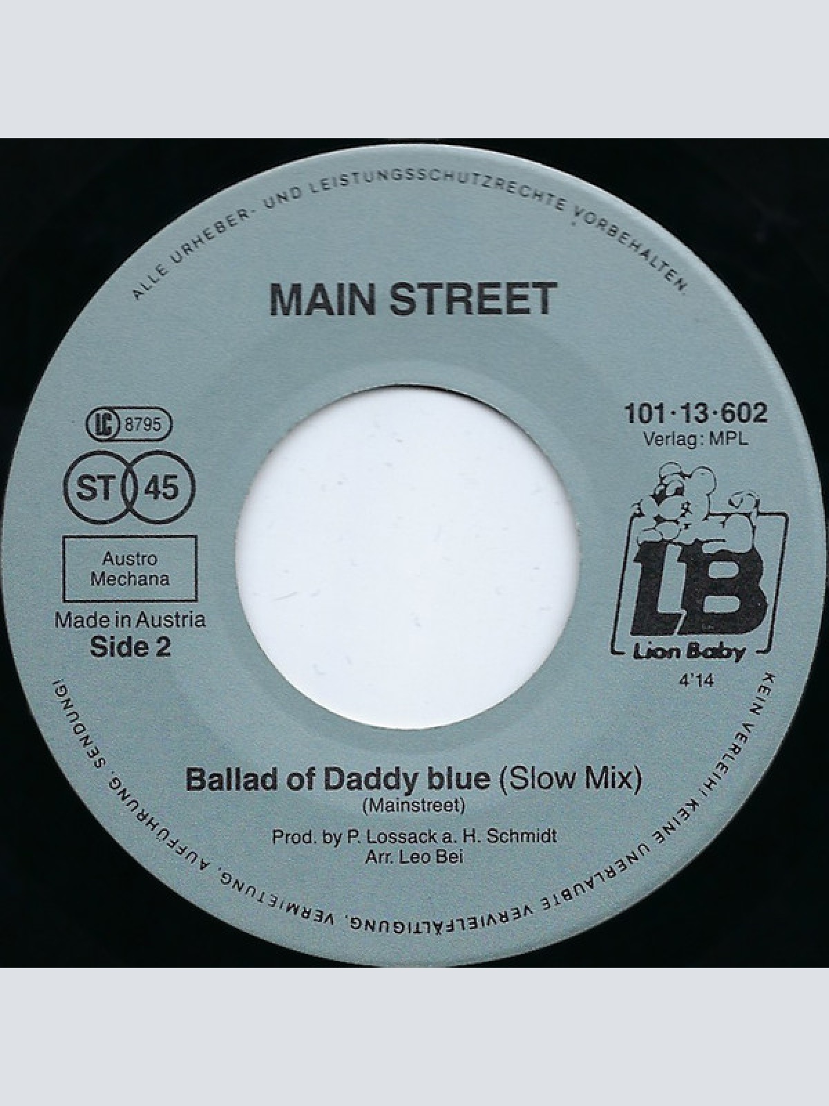 Vinyl / Main Street* - Daddy Blue
