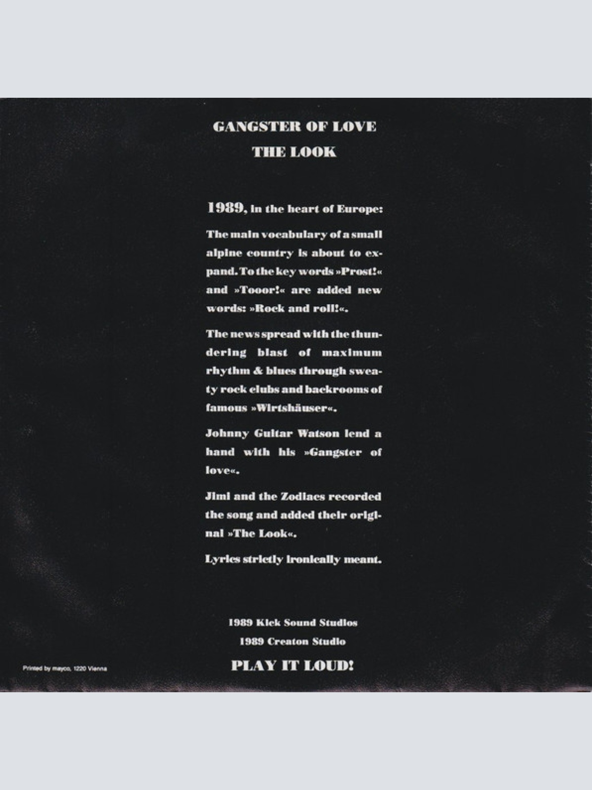 Vinyl / Jimi And The Zodiacs* - Gangster Of Love