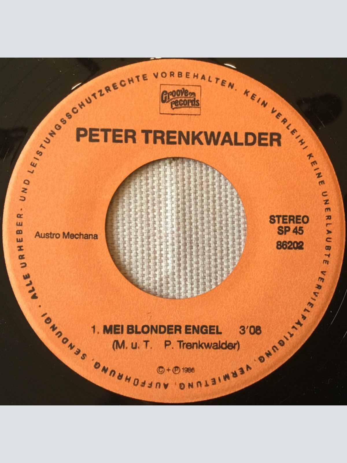 Vinyl / Peter Trenkwalder - Mei Blonder Engel / Du Gehst Ma O