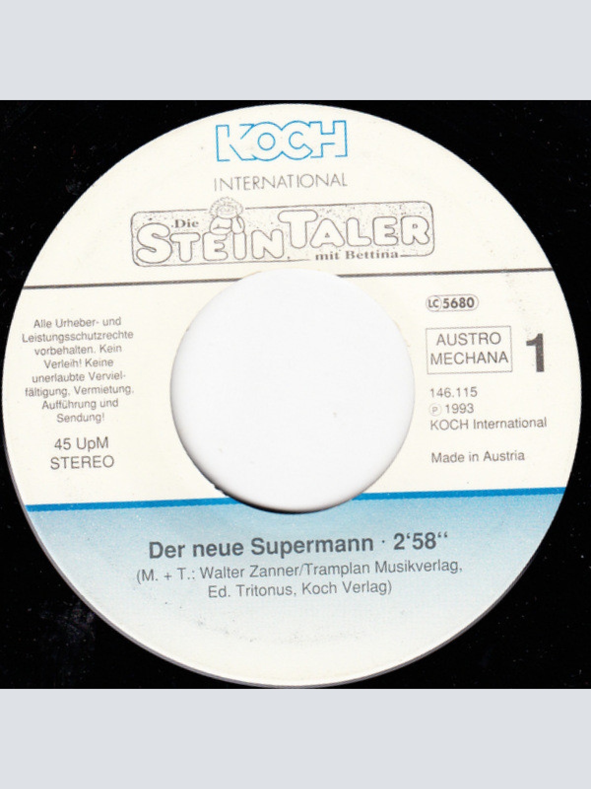 Vinyl / Die Steintaler Mit Bettina (8) - Der Neue Supermann