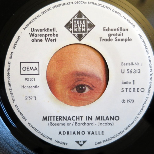 Vinyl / Adriano Vallé* - Mitternacht In Milano